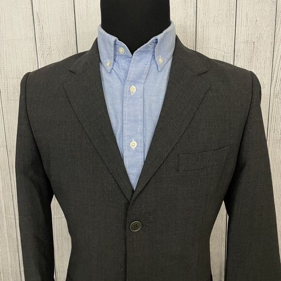 Rohan 40R Dark Gray Wool Blend Envoy 2-Button Surgeon Cuff Vented Sports Coat - Picture 1 of 9